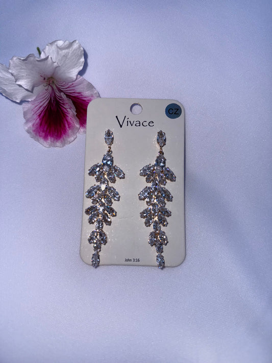 Long White leave Earrings